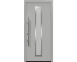 Haustür EcoStar ISOPRO Secur IPS 700S 1100 x 2100 mm Links RAL 9006 weißaluminium matt inkl. Beschlag-Set,Edelstahl Stangengriff,Sicherheitsprofilzylinder mit 5 Schlüsseln