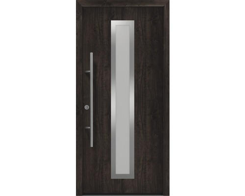 Haustür EcoStar ISOPRO Secur IPS 700S 1100 x 2100 mm Links night oak inkl. Beschlag-Set,Edelstahl Stangengriff,Sicherheitsprofilzylinder mit 5 Schlüsseln