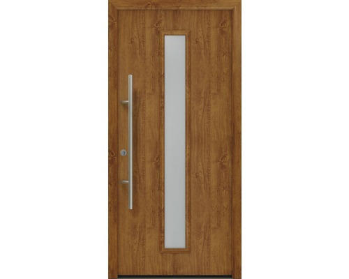 Haustür EcoStar ISOPRO Secur IPS 020S 1100 x 2100 mm Links golden oak inkl. Beschlag-Set,Edelstahl Stangengriff,Sicherheitsprofilzylinder mit 5 Schlüsseln