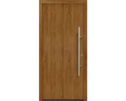 Haustür EcoStar ISOPRO Secur IPS 010 1100 x 2100 mm Rechts golden oak inkl. Beschlag-Set,Edelstahl Stangengriff,Sicherheitsprofilzylinder mit 5 Schlüsseln