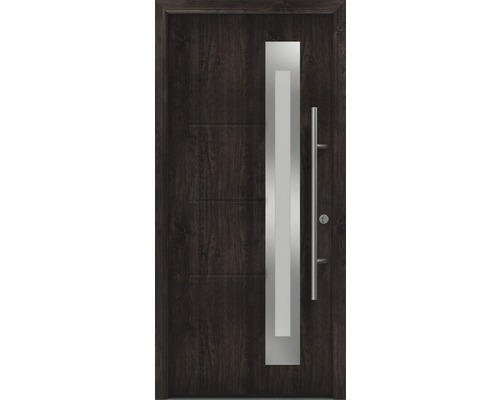 Haustür EcoStar ISOPRO Secur IPS 780S 1100 x 2100 mm Rechts night oak inkl. Beschlag-Set,Edelstahl Stangengriff,Sicherheitsprofilzylinder mit 5 Schlüsseln