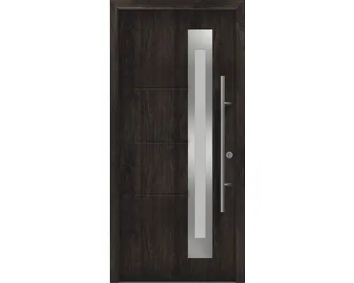 Haustür EcoStar ISOPRO Secur IPS 780S 1100 x 2100 mm Rechts night oak inkl. Beschlag-Set,Edelstahl Stangengriff,Sicherheitsprofilzylinder mit 5 Schlüsseln