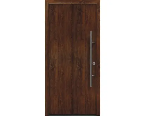 Haustür EcoStar ISOPRO Secur IPS 010 1100 x 2100 mm Rechts dark oak inkl. Beschlag-Set,Edelstahl Stangengriff,Sicherheitsprofilzylinder mit 5 Schlüsseln