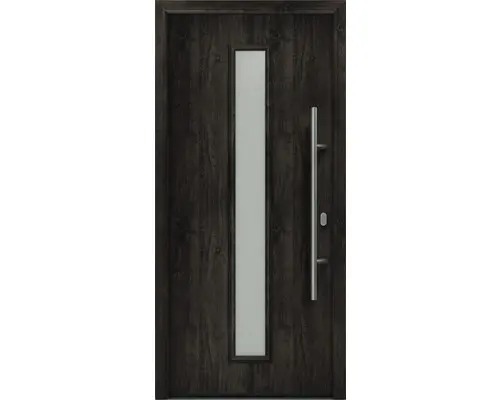 Haustür EcoStar ISOPRO IP 020 S 1100 x 2100 mm Rechts night oak inkl. Beschlag-Set,Edelstahl Stangengriff,Sicherheitsprofilzylinder mit 5 Schlüsseln