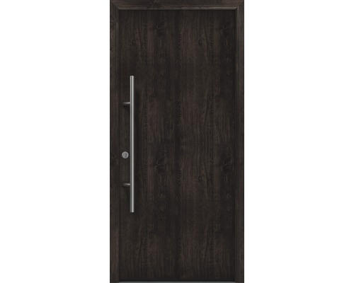 Haustür EcoStar ISOPRO Secur IPS 010 1100 x 2100 mm Links night oak inkl. Beschlag-Set,Edelstahl Stangengriff,Sicherheitsprofilzylinder mit 5 Schlüsseln