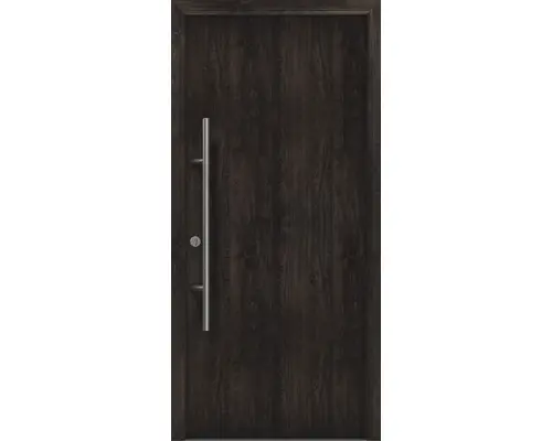 Haustür EcoStar ISOPRO Secur IPS 010 1100 x 2100 mm Links night oak inkl. Beschlag-Set,Edelstahl Stangengriff,Sicherheitsprofilzylinder mit 5 Schlüsseln