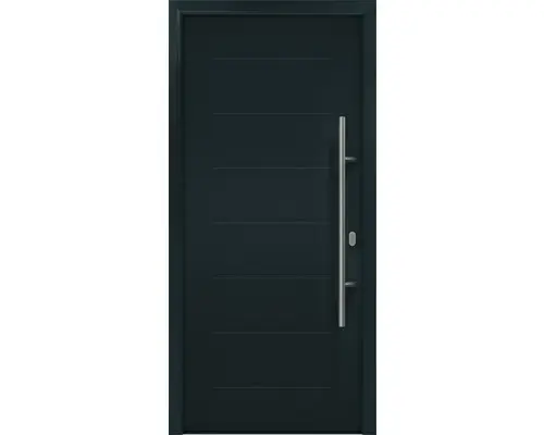 Haustür EcoStar ISOPRO IP 015 1100 x 2100 mm Rechts RAL 7016 anthrazitgrau inkl. Beschlag-Set,Edelstahl Stangengriff,Sicherheitsprofilzylinder mit 5 Schlüsseln