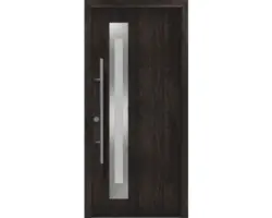 Haustür EcoStar ISOPRO Secur IPS 780S 1100 x 2100 mm Links night oak inkl. Beschlag-Set,Edelstahl Stangengriff,Sicherheitsprofilzylinder mit 5 Schlüsseln