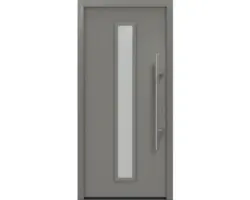 Haustür EcoStar ISOPRO Secur IPS 020S 1100 x 2100 mm Rechts RAL 9007 graualuminium matt inkl. Beschlag-Set,Edelstahl Stangengriff,Sicherheitsprofilzylinder mit 5 Schlüsseln