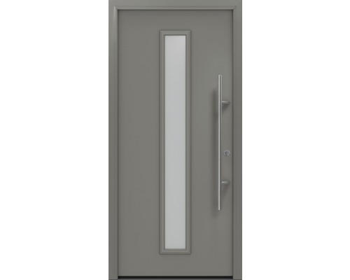 Haustür EcoStar ISOPRO Secur IPS 020S 1100 x 2100 mm Rechts RAL 9007 graualuminium matt inkl. Beschlag-Set,Edelstahl Stangengriff,Sicherheitsprofilzylinder mit 5 Schlüsseln