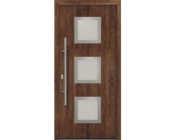 Haustür EcoStar ISOPRO IP 810S 1100 x 2100 mm Links dark oak inkl. Beschlag-Set,Edelstahl Stangengriff,Sicherheitsprofilzylinder mit 5 Schlüsseln