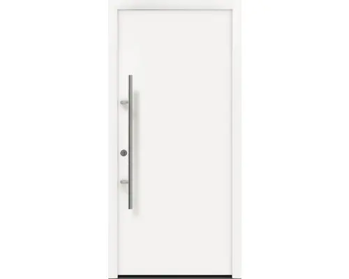 Haustür EcoStar ISOPRO Secur IPS 010 1100 x 2100 mm Links RAL 9016 verkehrsweiß inkl. Beschlag-Set,Edelstahl Stangengriff,Sicherheitsprofilzylinder mit 5 Schlüsseln