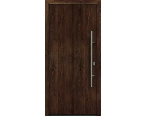 Haustür EcoStar ISOPRO IP 010 1100 x 2100 mm Rechts dark oak inkl. Beschlag-Set,Edelstahl Stangengriff,Sicherheitsprofilzylinder mit 5 Schlüsseln