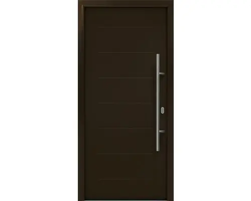 Haustür EcoStar ISOPRO IP 015 1100 x 2100 mm Rechts RAL 8028 terrabraun inkl. Beschlag-Set,Edelstahl Stangengriff,Sicherheitsprofilzylinder mit 5 Schlüsseln