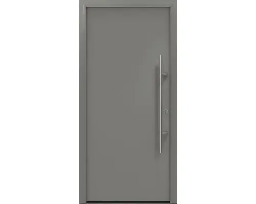Haustür EcoStar ISOPRO Secur IPS 010 1100 x 2100 mm Rechts RAL 9007 graualuminium matt inkl. Beschlag-Set,Edelstahl Stangengriff,Sicherheitsprofilzylinder mit 5 Schlüsseln