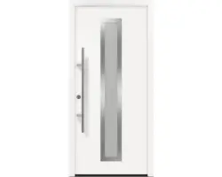 Haustür EcoStar ISOPRO Secur IPS 700S 1100 x 2100 mm Links RAL 9016 verkehrsweiß inkl. Beschlag-Set,Edelstahl Stangengriff,Sicherheitsprofilzylinder mit 5 Schlüsseln