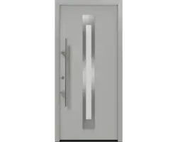 Haustür EcoStar ISOPRO Secur IPS 770S 1100 x 2100 mm Links RAL 9006 weißaluminium matt inkl. Beschlag-Set,Edelstahl Stangengriff,Sicherheitsprofilzylinder mit 5 Schlüsseln