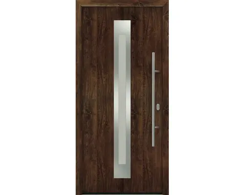 Haustür EcoStar ISOPRO IP 770S 1100 x 2100 mm Rechts dark oak inkl. Beschlag-Set,Edelstahl Stangengriff,Sicherheitsprofilzylinder mit 5 Schlüsseln