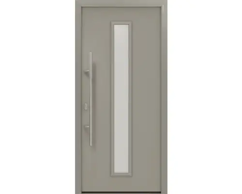 Haustür EcoStar ISOPRO IP 020 S 1100 x 2100 mm Links RAL 9007 graualuminium matt inkl. Beschlag-Set,Edelstahl Stangengriff,Sicherheitsprofilzylinder mit 5 Schlüsseln