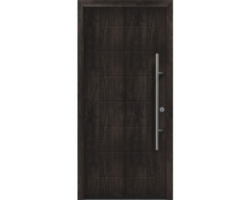 Haustür EcoStar ISOPRO Secur IPS 015 1100 x 2100 mm Rechts night oak inkl. Beschlag-Set,Edelstahl Stangengriff,Sicherheitsprofilzylinder mit 5 Schlüsseln