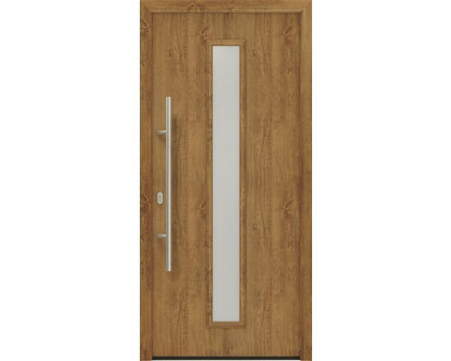 Haustür EcoStar ISOPRO IP 020 S 1100 x 2100 mm Links golden oak inkl. Beschlag-Set,Edelstahl Stangengriff,Sicherheitsprofilzylinder mit 5 Schlüsseln