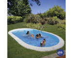 Hornbach Einbaupool Styropor-Pool-Set Gre Moorea oval 800x400x150 cm inkl. Sandfilteranlage, Skimmer, Leiter, Filtersand, Bodenschutzvlies & Anschlussschlauch weiß