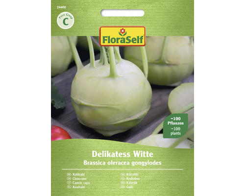 Gemüsesamen FloraSelf Kohlrabi 'Delikatess Witte'