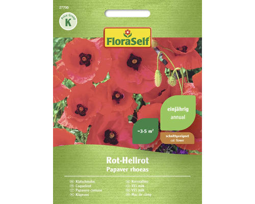 Blumensamen FloraSelf Klatschmohn rote-hellrote Mischung