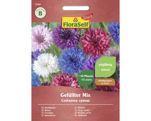 Blumensamen FloraSelf Select Kornblume 'Gefüllte Mischung'