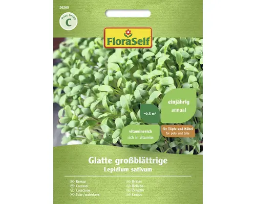 Kräutersamen FloraSelf Kresse 'Glatte großblättrige'