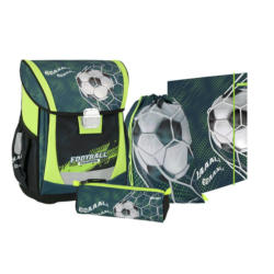 SPIRIT Schultaschen-Set Cool Fußball 4-teilig grün