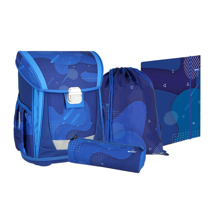 SPIRIT Schultaschen-Set Cool Abstrakt 4-teilig blau
