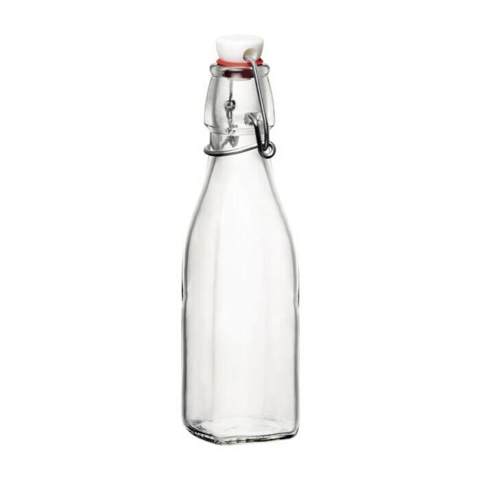 BORMIOLI ROCCO Glasflasche Swing mit Bügelverschluss 4-Kant 250 ml