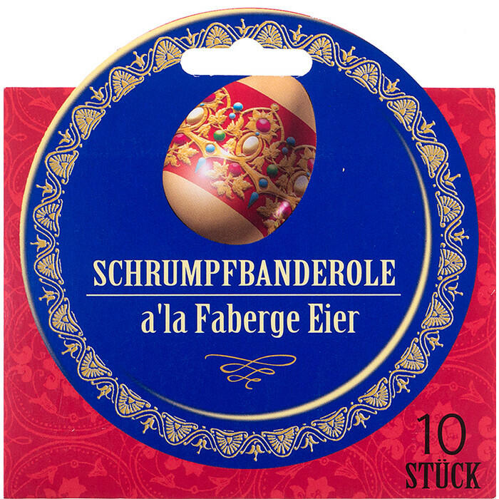 Schrumpfbanderole für Ostereier à la Fabergé 10 Stück bunt