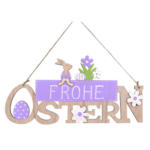 PAGRO DISKONT Türbehang Frohe Ostern 30 x 22 x 0,5 cm braun/violett - bis 03.04.2024