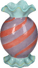 dm-drogerie markt Dekorieren & Einrichten Vase aus Keramik Candy, lila-rot gestreift (13,5x10,5x22,7 cm) - bis 31.03.2024