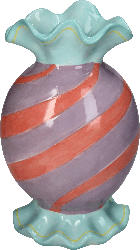 Dekorieren & Einrichten Vase aus Keramik Candy, lila-rot gestreift (13,5x10,5x22,7 cm)