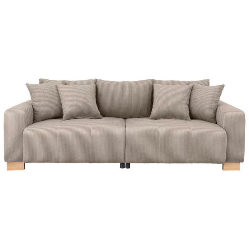 Big Sofa Alpha New dunkelbeige Velourstoff B/H/T: ca. 244x85x112 cm