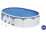 Hornbach Aufstellpool Stahlwandpool-Set Gre Vision-Pool Classic oval 610x375x120 cm inkl. Sandfilteranlage, Skimmer, Leiter, Filtersand & Anschlussschlauch weiß