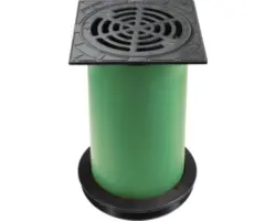 Teleskop-Schachtabdeckung mit Einlaufrost DN 315 mm Belastungsklasse D 400 inkl. grünes Rohr