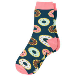 1 Paar Damen Socken mit Donut-Motiven
