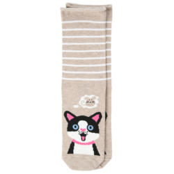 1 Paar Damen Socken mit Katzen-Motiv