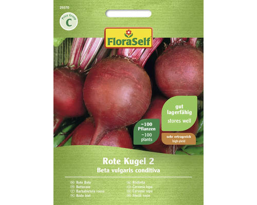 Gemüsesamen FloraSelf Rote Rübe 'Rote Kugel 2'