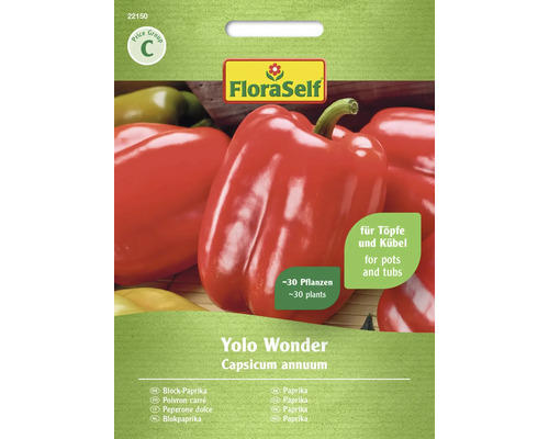 Gemüsesamen FloraSelf Paprika 'Yolo Wonder'