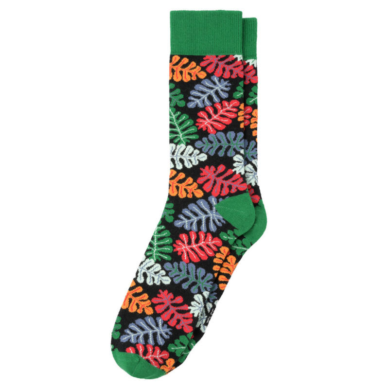 1 Paar Herren Socken mit bunten Blättern