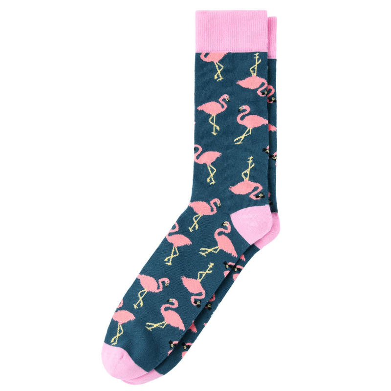 1 Paar Herren Socken mit Flamingo-Motiven
