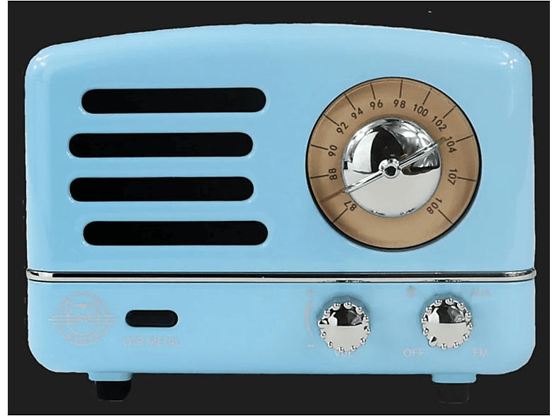 Muzen OTR Metal Bluetooth Lautsprecher Retro Design Radio, blue