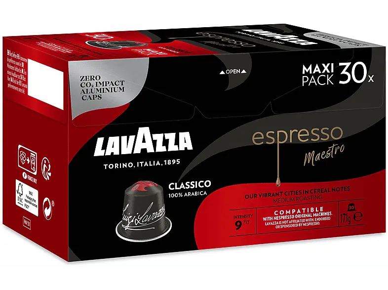 Lavazza Espresso Maestro Classico Kaffeekapsel, 30 Stück, Kompatibles System: Nespresso
