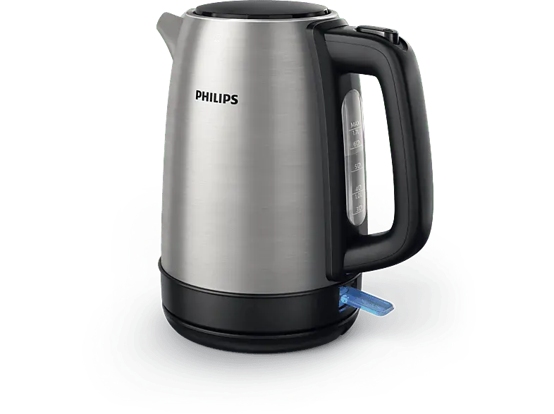 Philips HD9350/90 Daily Collection Wasserkocher (Silber, Schwarz, 1.7 l, 2200 Watt)