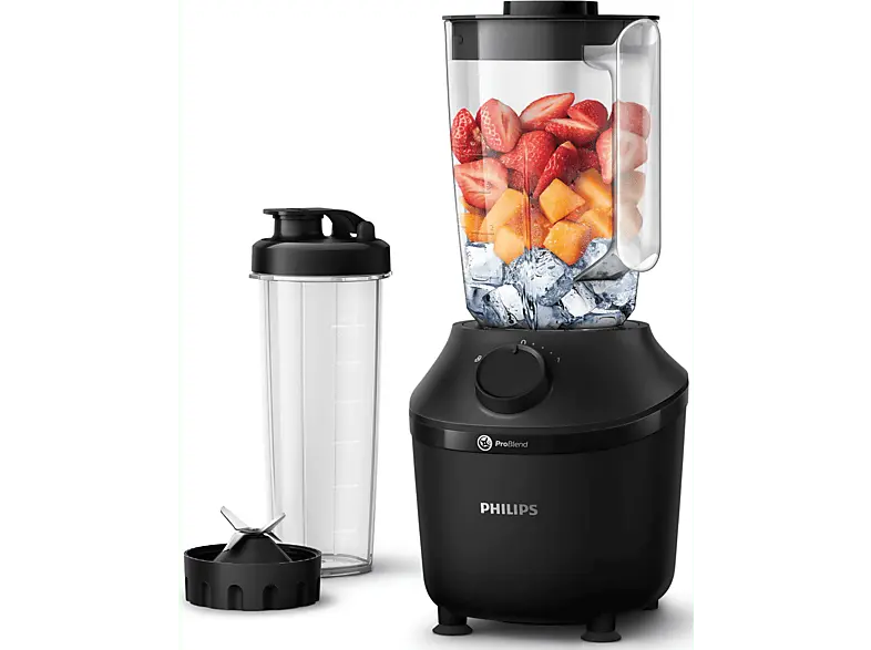 Philips HR2041/41 Standmixer (Schwarz, 450 Watt, 1.9 l)